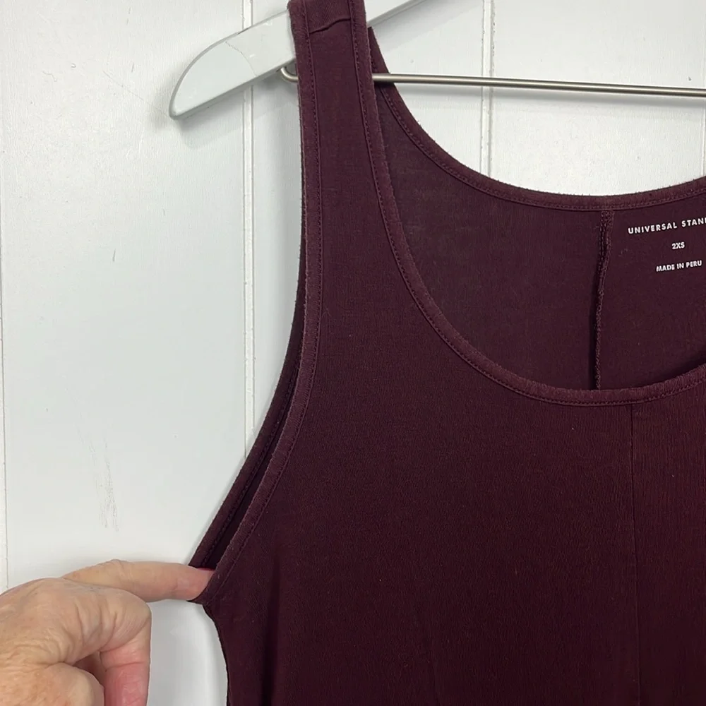 Universal Standard Womens Dress 2XS Burgundy Sleeveless Maxi Pockets Hi-Low New - Picture 4 of 12